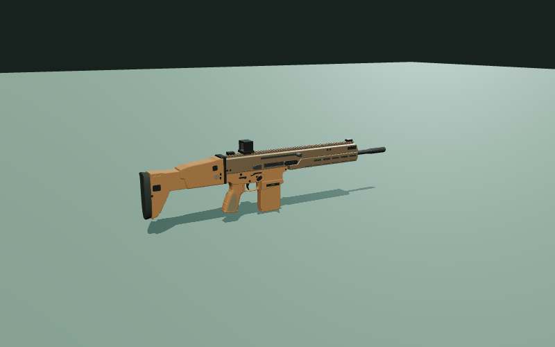 Modelo procedimental de FN SCAR 17S en el estudio 3D