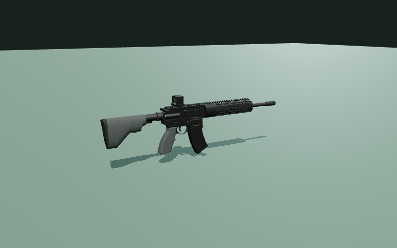 Modelo procedimental de Heckler & Koch HK416 A5 14.5" en el estudio 3D
