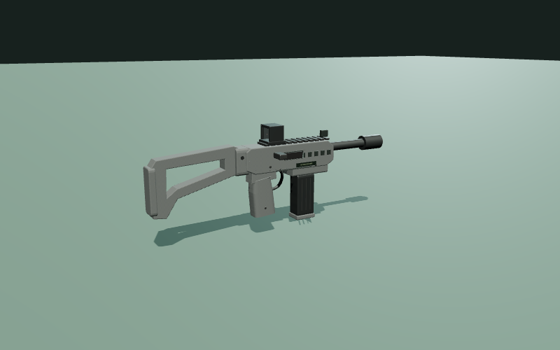 Heckler & Koch UMP9 procedural game model in the 3D studio