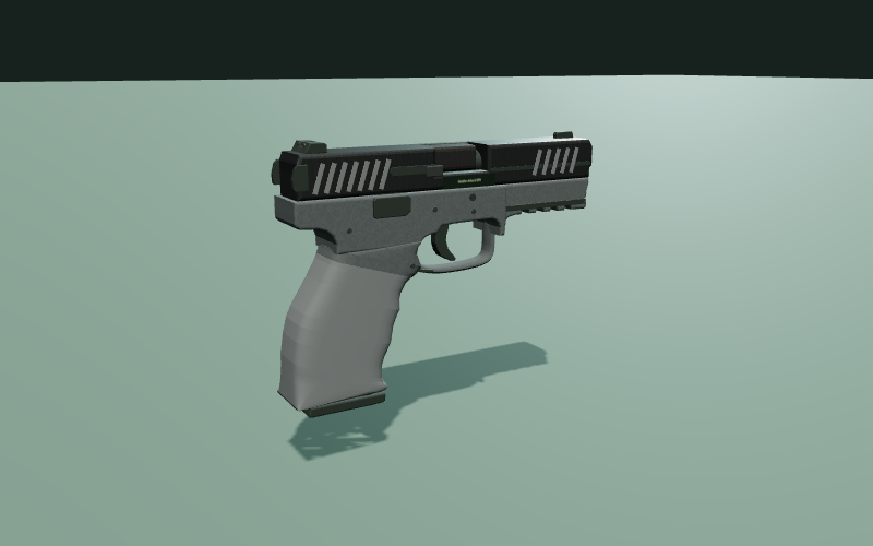 Heckler & Koch VP9 procedural game model in the 3D studio