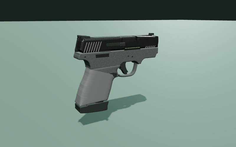 Smith & Wesson M&P9 Shield Plus Optics Ready procedural game model in the 3D studio