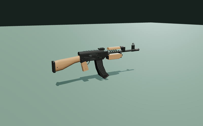 Zastava ZPAPM70 procedural game model in the 3D studio